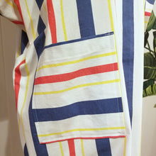 Load image into Gallery viewer, A classic oversized tunic dress for the everyday. Featuring a scoop neckline with an extended shoulder, loose fitting sleeve bands and front patch pockets. This dress will give you all the old school feels of the 80&#39;s, made in a vintage antique washed cotton it&#39;ll have you seeking lil&#39; miss sunshine!
