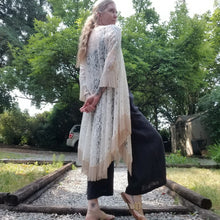 Load image into Gallery viewer, This ultra chic Bohemian style cardigan is a wardrobe must-have! Fun + Versatile all in one you can wear with everything from shorts + camisoles to a layered fall feel with our ruched hip tops, cropped sweaters + boots. This piece will add a sweet vintage feel to any outfit!
