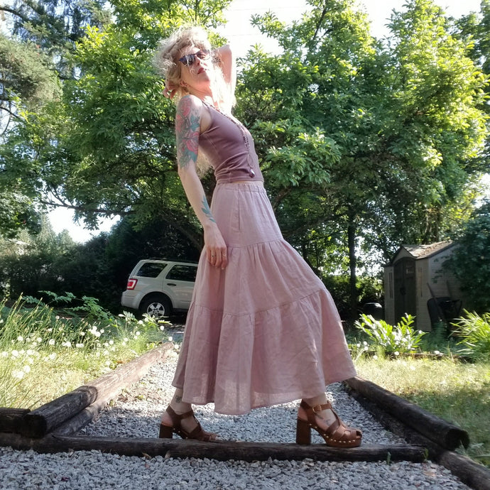 With all the sweet feels of boho chic and for the pure romantic gypsy heart. Slip this eco FREESPIRIT midi length skirt on for a completely country chic effortless look and feel the love in this handcrafted piece you'll enjoy for years to come!