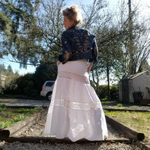 Load image into Gallery viewer, With all the sweet feels of boho chic and the right amount of sassy edge for the pure romantic gypsy heart. Slip this eco FREESPIRIT Maxi skirt beauty on for a completely country chic effortless look and feel the love in this handcrafted piece you&#39;ll enjoy for years to come!
