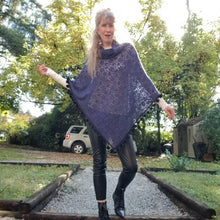 Load image into Gallery viewer, Elevate your look with this sweet handcrafted vintage feel poncho. Beautifully lightweight it was made in an intricate doily lace featuring a pom pom edge that&#39;s just so flirty &amp; fun. Simply perfect to throw over any shirt, dress, paired with your favorite pair of jeans or if you&#39;re looking for a gift for someone special, this will have them feeling very loved!
