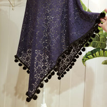 Load image into Gallery viewer, Elevate your look with this sweet handcrafted vintage feel poncho. Beautifully lightweight it was made in an intricate doily lace featuring a pom pom edge that&#39;s just so flirty &amp; fun. Simply perfect to throw over any shirt, dress, paired with your favorite pair of jeans or if you&#39;re looking for a gift for someone special, this will have them feeling very loved!
