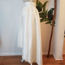 Load image into Gallery viewer, An ultra sweet Hi-Lo styled bridal skirt with elegant scalloped lace hem edge. Featuring a fitted ruched waistband and a fully gathered skirt that flows into a full a-line shaped skirt. The perfect skirt for a Bride-to-be, whether it be a cocktail style wedding, simple country setting, a destination wedding or elopement!
