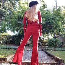 Load image into Gallery viewer, Absolute chic coziness in these must have flares! Featuring a wide waistband, the leg is fitted to the knees and flow out into a super flared hem, just slip on up these classics and have fun mixing + matching them with all of our other knit styles as well as everything else in your wardrobe!
