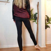 Load image into Gallery viewer, These classic leggings can be worn on their own or layered with all your wardrobe favorites. Made in a luscious organic rib knit, these have a great medium to high rise fit with an elasticized waist &amp; reach ankle length. Made for everyday wear, layer these up whether your working from home, working out or on the go + wear these with everything from your favorite flats to your fall boots!
