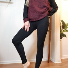 Load image into Gallery viewer, These classic leggings can be worn on their own or layered with all your wardrobe favorites. Made in a luscious organic rib knit, these have a great medium to high rise fit with an elasticized waist &amp; reach ankle length. Made for everyday wear, layer these up whether your working from home, working out or on the go + wear these with everything from your favorite flats to your fall boots!
