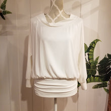 Load image into Gallery viewer, Slip on this ever so soft + cozy organic bamboo rib knit top, featuring a wide boat neckline that makes this an off-the-shoulder baring chic piece, perfect on it&#39;s own or as a staple layering piece. Wear this beauty on or off the shoulder while you work, lounge + play in pure comfort, especially paired with any of our luscious rib knit bottoms it&#39;s the perfect active yet ultra cozy set for all year long!
