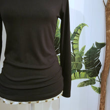 Load image into Gallery viewer, Our classic everyday turtleneck top! Perfect on it&#39;s own or layer it up, just slip on this ever so soft + cozy organic bamboo rib knit turtleneck that&#39;s so warm and cozy you won&#39;t want to take it off. Featuring our signature mini leather heart on the sleeve, find it close to your fingers on your left sleeve as a reminder, you are loved!
