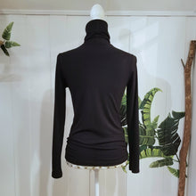 Load image into Gallery viewer, Our classic everyday turtleneck top! Perfect on it&#39;s own or layer it up, just slip on this ever so soft + cozy organic bamboo rib knit turtleneck that&#39;s so warm and cozy you won&#39;t want to take it off. Featuring our signature mini leather heart on the sleeve, find it close to your fingers on your left sleeve as a reminder, you are loved!
